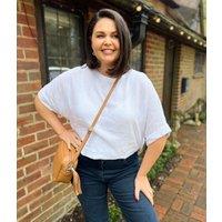 White Pure Linen Relaxed Top Size 24