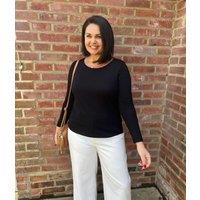 Black Long Sleeve Cotton Top Size 24