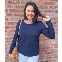 Navy Long Sleeve Cotton Top Size 24