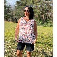 Poppy Seed Print Dobby Top Size 8