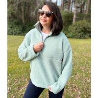 Green Half Zip Borg Fleece Size 24/26