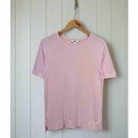 Pink Linen Blend Crew Neck Top Size 20