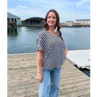 Black Italian Collection Striped T Shirt Size One Size