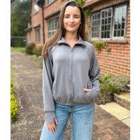 Grey Casual Luxe Full Zip Jacket Size 16/18
