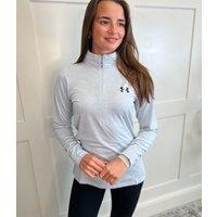 Pale Grey Under Armour 1/2 Zip Tech Top Size 16/18