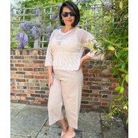 Blush Crochet V Neck Top Size 8/10