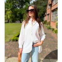 White 'Violet' Longline Tunic Style Shirt Size 12