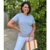 Grey Crew Neck Stretch T-Shirt Size 8/10