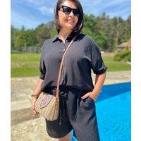 Black Relaxed Short Sleeve Shirt Size 22/24