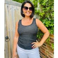 Pewter Sparkly Ribbed Vest Size 8