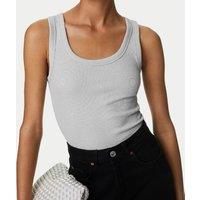 Silver Sparkly Ribbed Vest Size 10