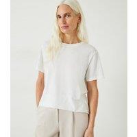White Hattie Cotton Slub T-Shirt Size 16/18