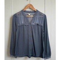 Grey Contrast Jersey Blouse Size 14