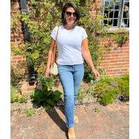 White Cotton Rich Ribbed Tee Size 24