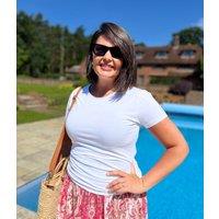 White Basic Crew Neck Tee Size 8