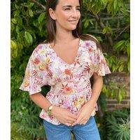 Pink Ditsy Floral Blouse Size 10