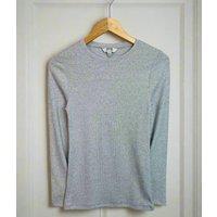 Silver Ribbed Sparkly Long Sleeve Top Size 20