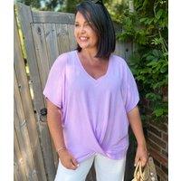Lilac V Neck Twist Front Top Size 12/14