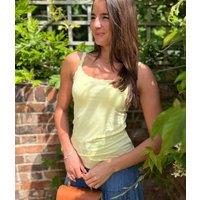 Yellow Lace Trim Cami Top Size 18