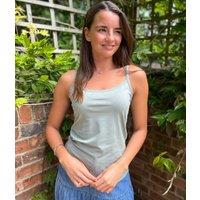Khaki Lace Trim Cami Top Size 12