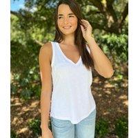 White V Neck Slouch Vest Size 4/6