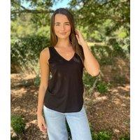 Black V Neck Slouch Vest Size 24/26