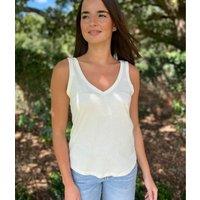 Cream V Neck Slouch Vest Size 4/6