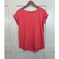 Coral Cap Sleeve Cotton T Shirt Size 14