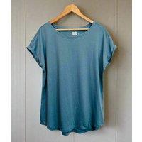 Sea Green Cap Sleeve Cotton T Shirt Size 10