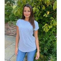 Grey Cap Sleeve Cotton T Shirt Size 14