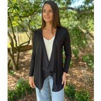 Black Waterfall Open Lightweight Cardigan Size 16/18