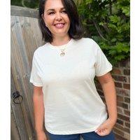 Ecru Straight Fit Cotton Tee Size 8/10