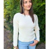 Ivory Cotton Rich Textured Top Size 16/18
