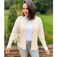 Pink Striped Thick Jersey Shirt Size 8/10