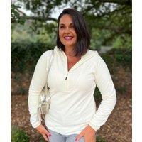 Cream Warriewood Hooded 1/4 Zip Fleece Size 16