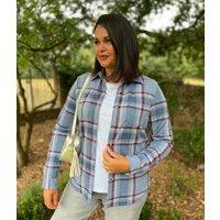 Blue Check Soft Jersey Shirt Size 16/18