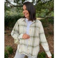 Green Check Soft Jersey Shirt Size 16/18