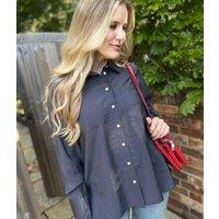 Charcoal Grey Modal Relaxed Shirt Size 12