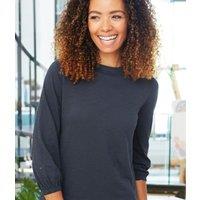 Mistral Grey Gathered Cuff Top Size 10