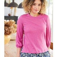 Mistral Pink Gathered Cuff Top Size 14