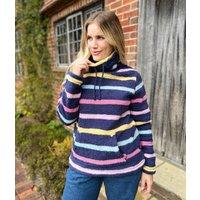 Lazy Jacks Navy Striped Roll Neck Snug Fleece Size 10