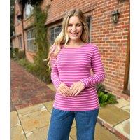 Lazy Jacks Raspberry Striped Breton Top Size 8