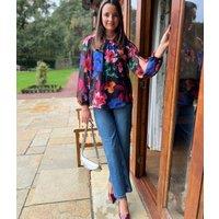 Black Floral Chiffon Layered Top Size 10