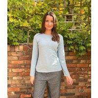 Ex Seasalt Light Blue Organic Cotton Rich Long Sleeve Top Size 10