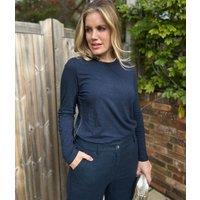 Navy Clara Long Sleeve Top Size 18