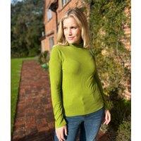 Ex Seasalt Green Landing Roll Neck Top Size 16