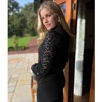 Black Sequin Sleeve Detail Top Size 26