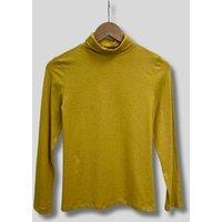 Ex Seasalt Mustard Landing Plain Roll Neck Top Size 8