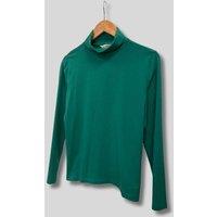 Ex Seasalt Green Landing Plain Roll Neck Top Size 14