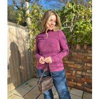 Ex Seasalt Plum Landing Plain Roll Neck Top Size 18